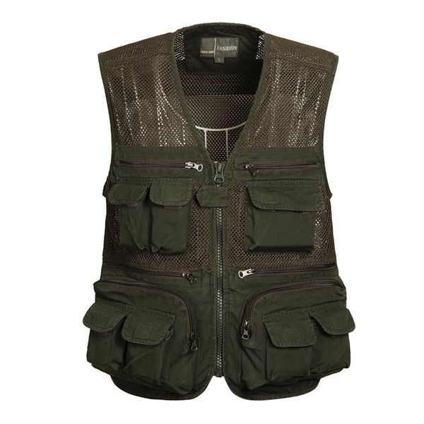 

new casual summer quick dry sleeveless vest mens cotton multi pocket pgraph vest men mesh breathable waistcoat 4xl, Black;white