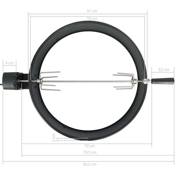 

black barbecue grill ring kit 57 cm bbq tools accessories