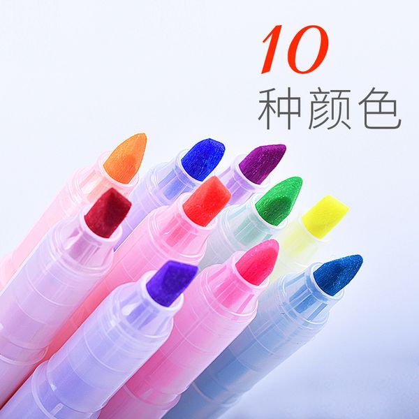 

1pc cute multiple colour art marker mild liner highlighter pen fluorescent pen kawaii mild liner diy pastel liquid chalk marker, Black;red