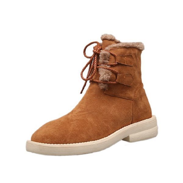 

2019 boots shoes woman short boots tide keep warm snowfield boot season increase down woman zapatos de mujer, Black