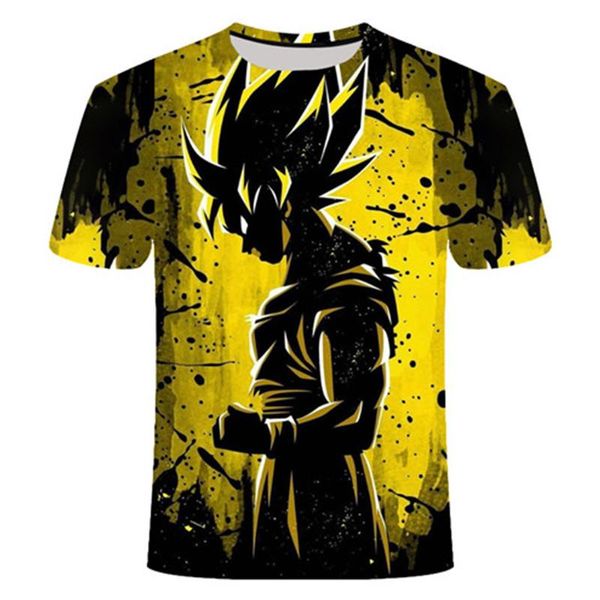 

dragon ball z goku 3d t shirt short sleeve o -neck t -shirt summer saiyan vegeta harajuku brand clothing tshirt asian size s-6xl, White;black