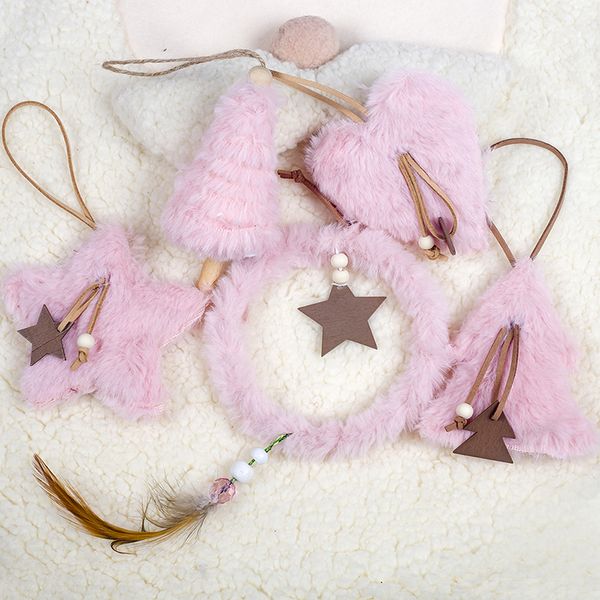 

5 pcs chrismas ins style plush decorative xmas tree pendant doll cute pendant party decor for xmas tree hanging ornaments gifts