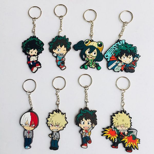 

anime my hero academia keychain carchain acrylic transparent character cute pendant cartoon fans jewelry gift, Silver