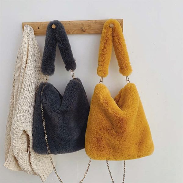 

women handbag 2020 new girl plush crossbody bag mini chain messenger bag small square shoulder