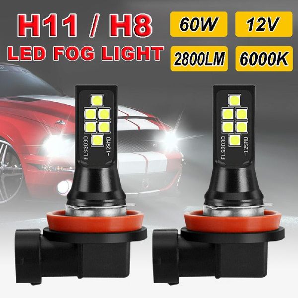 

2pcs canbus h8 h11 led car fog light lamp 6000k white error auto bulbs 12v