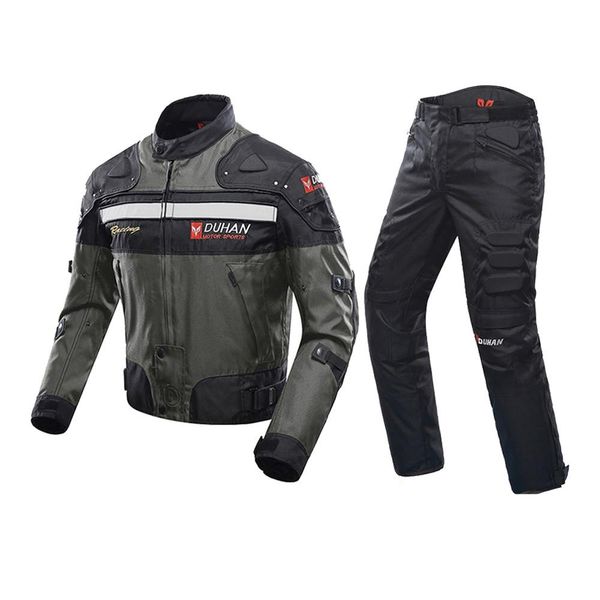 

ветрозащитный мотогонок костюм защитный механизм доспех мотоцикла куртка + штаны мотоцикла hip protector moto одежда установить размер -3xl, Gray