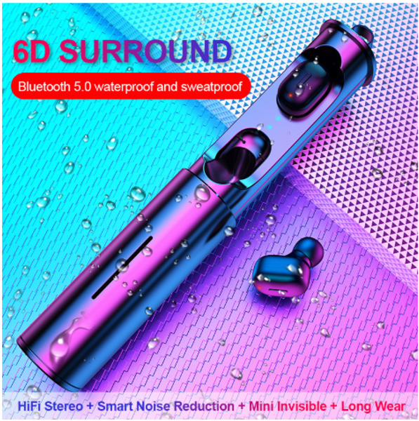 

wholesale bluetooth earphone mini tws wireless earphones ipx6 waterproof hifi sound sport headset 500mah smart 5.0 headphone earbud