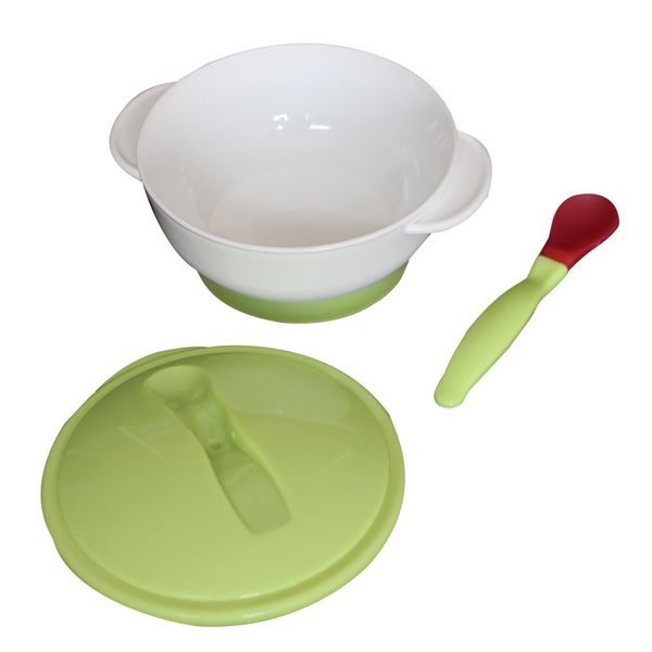 

children training bowl set new style infants sucker bowl with lid with temperature color-changing spoon training bowl tableware