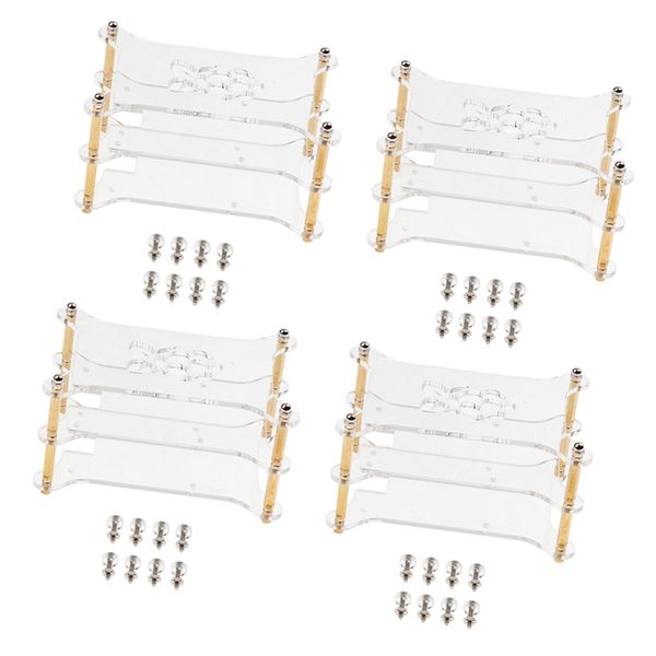 

4set clear acrylic cluster case 2 layer shelf stack for raspberry pi 3/2