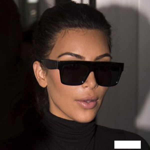 

hapigoo famous celebrity italy brand designer kim kardashian square sunglasses women vintage flat sun glasses for female, White;black