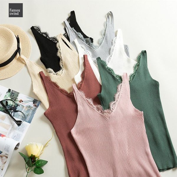 

женщины крюка цветок шнурок tank tops строчок v шея camis женской трикотажные короткие тонкие рукава рубашки повседневной твердой, White