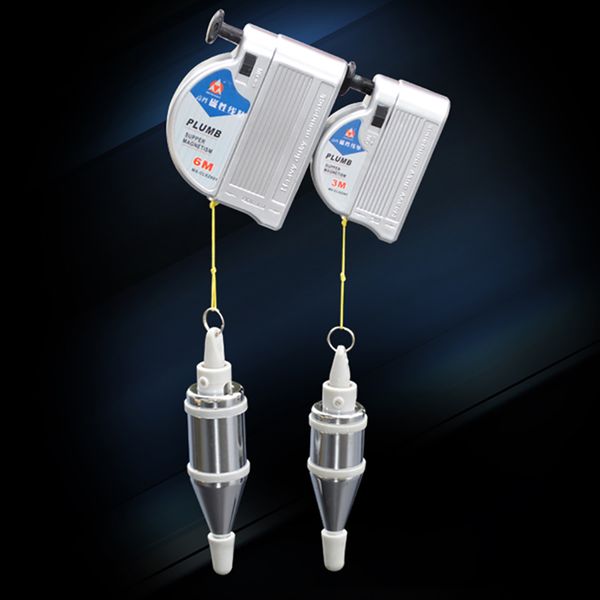 

3/6 meter magnetic plumb bob setter leveling test verticalit measuring tool retractable line reel hanging wire hammer hand tools