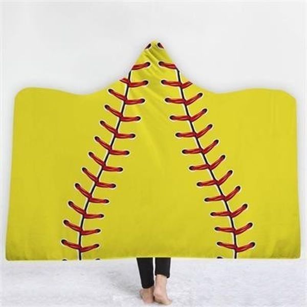 

new blanket 3d hooded blankets printing sports baseball basketball football fire rugby blankets wearable home adults portable