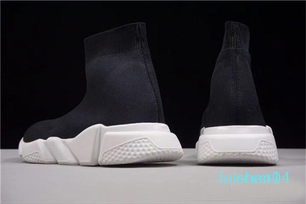 

2018 speed sock speed trainer casual shoes for men and women shoes speed stretch-knit shoes mid sneakers size l14, Black
