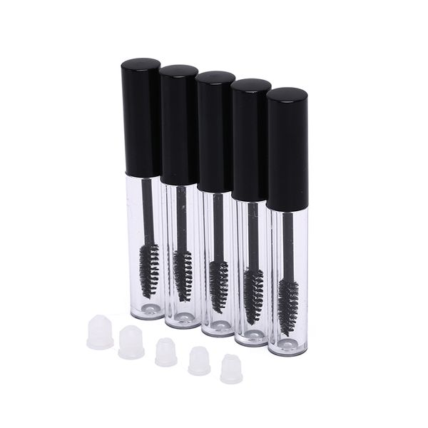 

new 8.5cm empty mascara tube eyelash cream vial/liquid bottle/container black cap 5pieces/lot