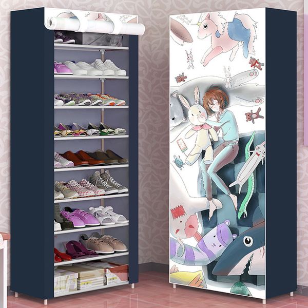 

actionclub non-woven cloth single shoes storage cabinet diy dustproof shoes rack space saver shoe organizer shelves