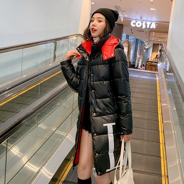

new winter nice pearl skin cotton-padded clothes long thickening jacket cultivate morality show thin cotton coat, Black