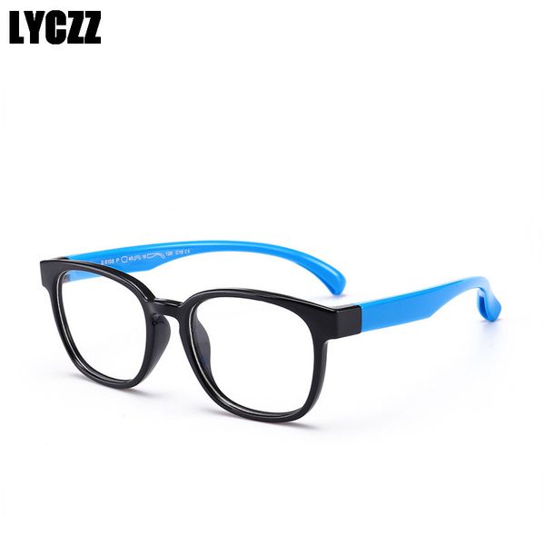 

wholesale-lyczz vintage silicone student glasses frame children myopia prescrieyeglasses optical kids spectacle frame for boys girl, Black