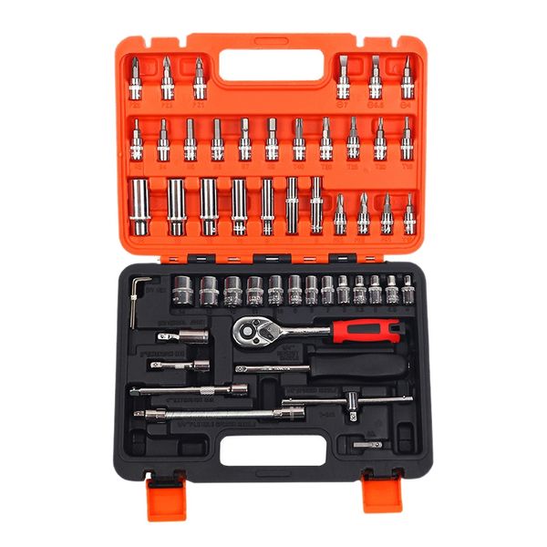 

53pcs auto car motorcycle repair tool ratchet wrench sleeve joint hardware kit