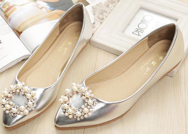 

2019 women's shoes in spring and autumn with new style flat bottom pointed end water drill@2239, Black