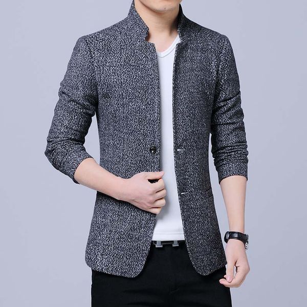 

spring and autumn long sleeve mens blazer jackets asian size 5xl men suit jacket slim design standing collar suits coats man, White;black