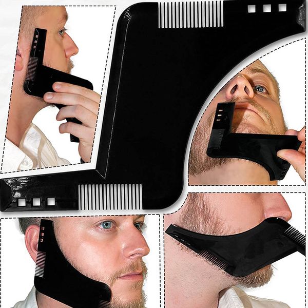 

new double-side beard shaping styling template beard comb men shaving tools abs comb for hair beard trim template combs