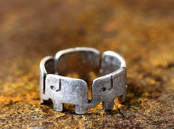 

fashion elephant ring, head to tail animal rings, plating ancient silver rings for women, Golden;silver