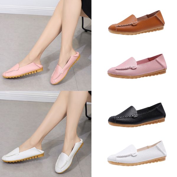 

women shoes 2019 new arrival spring pleated genuine leather flats shoes woman rubber party female tenis feminino#n3, Black