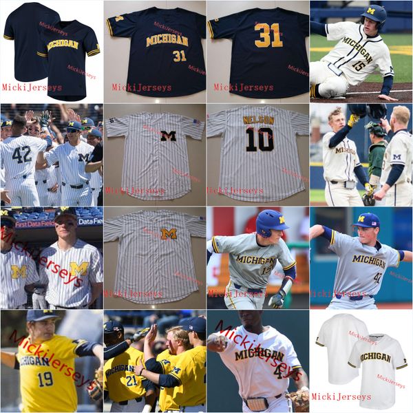 

Mens Custom Michigan Wolverines Baseball Jersey Blake Nelson Jeff Criswell Tommy Henry Joe Donovan AKO THOMAS Jorda Nwogu Michigan Jersey