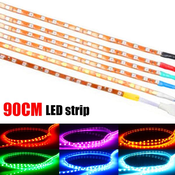 

1pcs 90cm led drl car decoration strip light drl daytime running light waterproof led flexible strips knight rider 12v