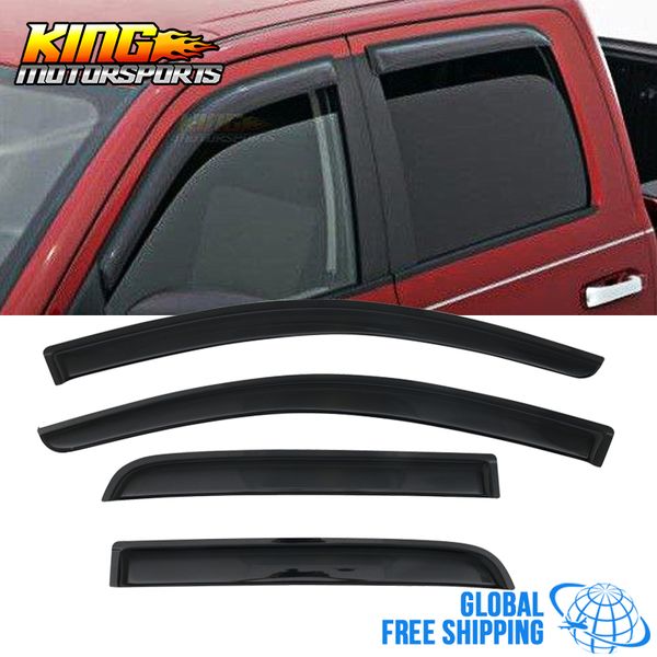 

fits 13-18 mitsubishi mirage hatchback acrylic window visors 4pc set global ing