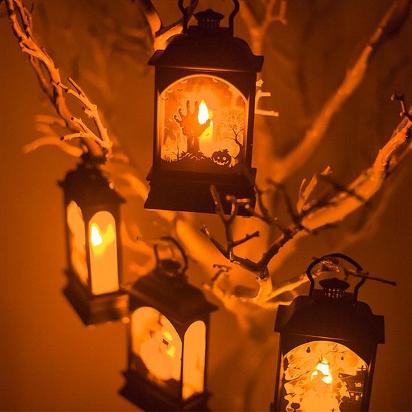 

candles flameless lights halloween led light scary transparent wind light led lights skull pumpkin witch printed home decor