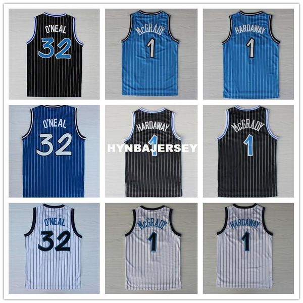 

hardaway #1 o'neal #34 mcgrady 1 retro basketball jersey, stitched logos basketball jersey ncaa college, Black;blue