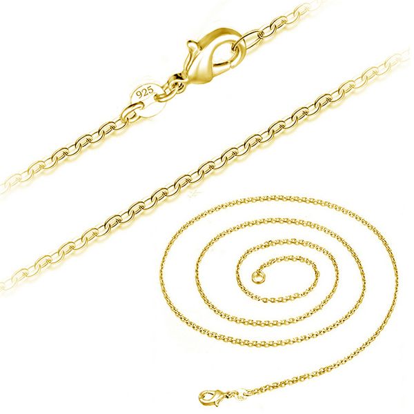

925 stamped jewelry platinum white rose gold plated 18 16 inch 925 sterling silver o link chains choker necklace 1mm diy fashion accessories