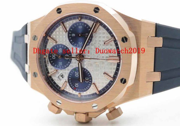 

mens selling 7750 valjoux automatic movement royal oak chronograph 26331st 41mm white checkered dial 18k 2020 gold wristwatches, Slivery;brown