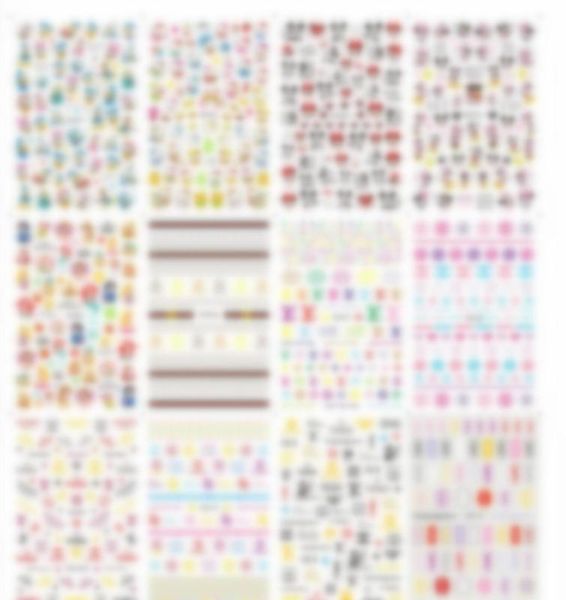 

2020 новый 12 различных дизайн ногтей наклейки 3d наклейки для ногтей, Black