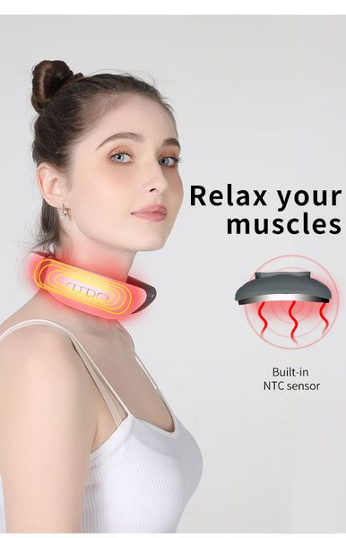 

brand new neck massager intelligent pulse relax your muscles 360 degree floating electrode plate intelligent control massaging neck