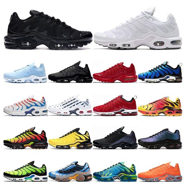 

2020 tn plus se running shoes mens white black hyper psychic blue deluxe breathable fashion sports sneakers trainers size 40-46