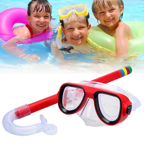 

professional child diving snorkeling swimming scuba total dry snorkel and mask glass lens pvc kids prescription swimming goggles