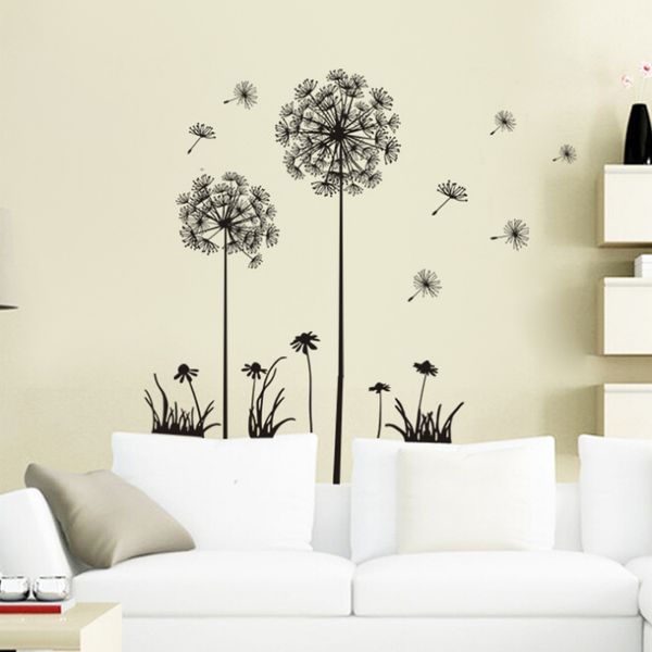 

pvc christmas wall sticker romantic dandelion sofa bedroom tv background stickers home decor shop window sticker