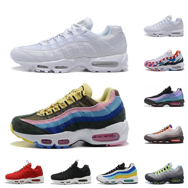 

nike air max 95 кроссовки для мужчин, женщин new прибыл 2019 акв лазерной фуксия неон тройной white se мужских traciners спортивных кроссовк