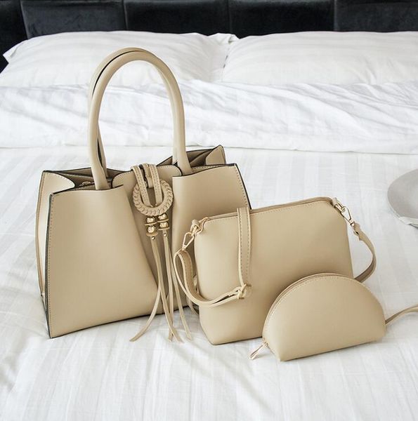 

3 шт композитный сумка женщин сумки высокого качества перевозкы груза мешок big мешки плеча дорожная сумка pure color