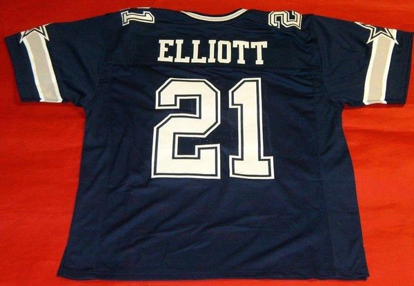 

retro #21 ezekiel elliott custom ds mitchell & ness jersey bule mens stitching s-5xl,6xl football jerseys running, Black;blue