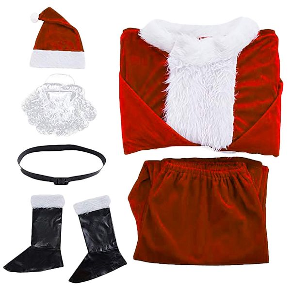 

santa claus costume christmas santa suit gold velvet suits for adults costume