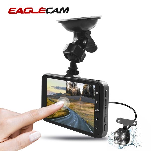 

dash cam1080p with hd 4 inch lcd touch screen 170 degree wide angle lens camera with g-sensor front and rear dual dash camera car