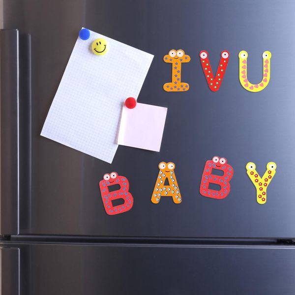 

wood 26 alphabet letters fridge magnets baby educational learning stickers decorative refrigerator board home decor