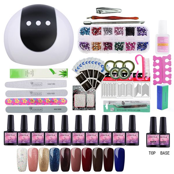

coscelia manicure set nail set 10 12 colors gel nail polish manicure tools art all for nails uv gel polish kit