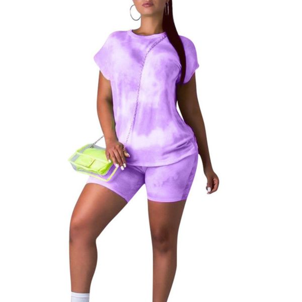 

deat 2020 new summer fashion patchwork slim print color casual short sleeve two piece suit women sd309, White