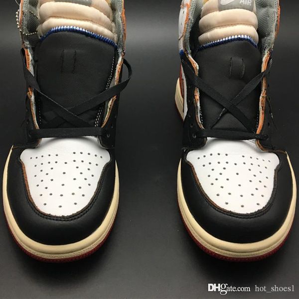 

union x air 1 high og nrg bv1300-106 1s i red black women men basketball sports shoes sneakers with original box, Black;white