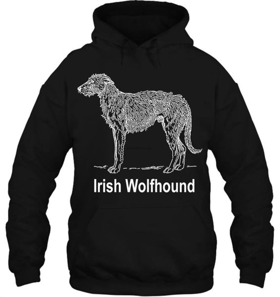 

men hoodie irish wolfhound celebration white image text women streetwear, Black